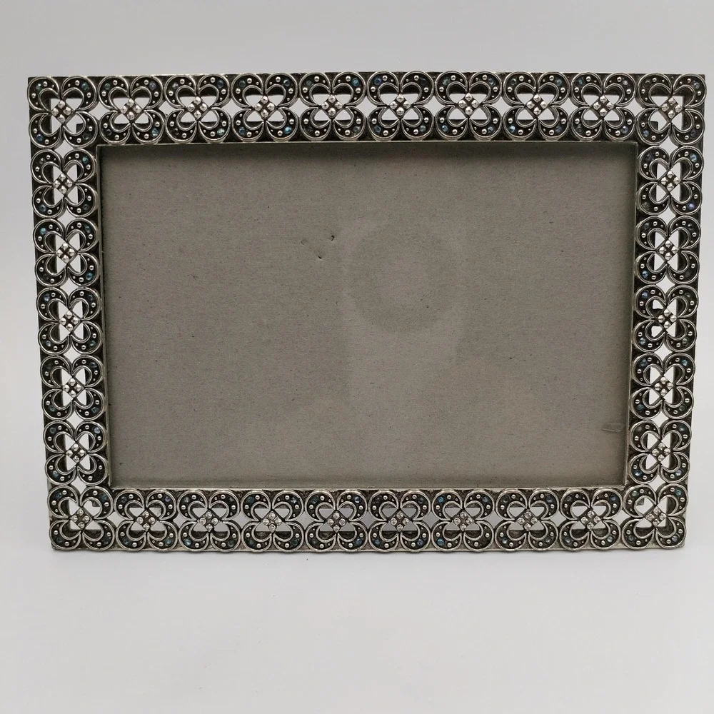 Elsa L Silver Metal‎ Filigree 5x7 Picture Frame Vintage Hollywood Regency Style